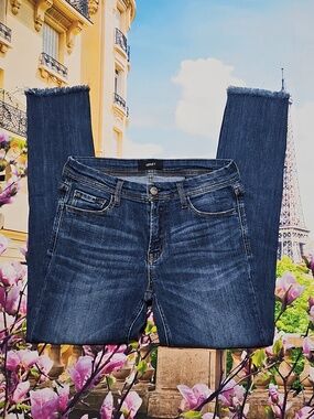 Vervet Classic Blue Skinny Jeans Raw Hem Size 28